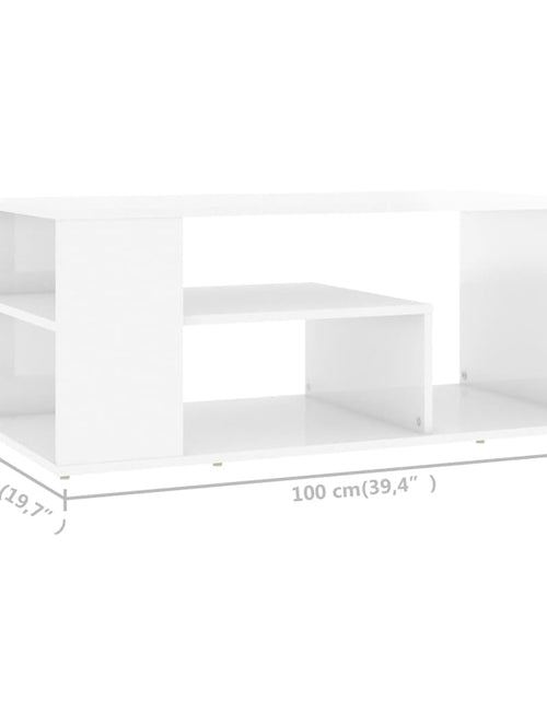 Загрузите изображение в средство просмотра галереи, Măsuță de cafea, alb extralucios, 100x50x40 cm, PAL Lando - Lando
