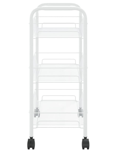 Încărcați imaginea în vizualizatorul Galerie, Cărucior de bucătărie, 3 niveluri, alb, 46x26x64 cm, fier - Lando
