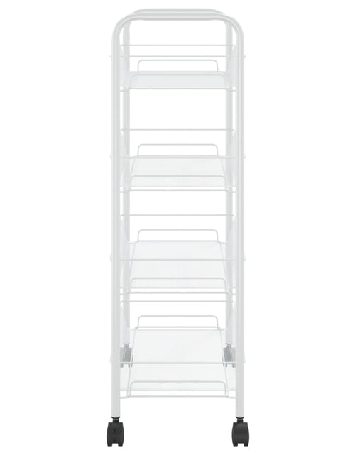 Încărcați imaginea în vizualizatorul Galerie, Cărucior de bucătărie, 4 niveluri, alb, 46x26x85 cm, fier - Lando

