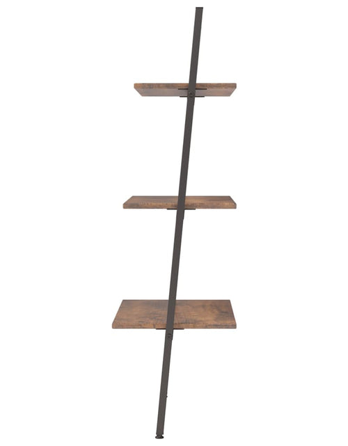 Încărcați imaginea în vizualizatorul Galerie, Raft înclinat cu 3 niveluri maro închis și negru 64x34x116 cm - Lando
