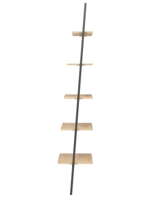 Încărcați imaginea în vizualizatorul Galerie, Raft înclinat cu 5 niveluri maro deschis / negru 64x34x185,5 cm - Lando
