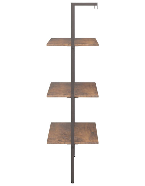 Încărcați imaginea în vizualizatorul Galerie, Raft înclinat cu 3 niveluri maro închis / negru 64x35x120,5 cm Lando - Lando
