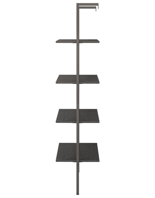 Încărcați imaginea în vizualizatorul Galerie, Raft sprijinit, cu 4 niveluri, negru, 64x35x152,5 cm Lando - Lando
