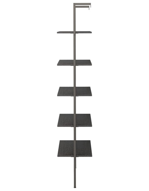 Încărcați imaginea în vizualizatorul Galerie, Raft înclinat cu 5 niveluri, negru, 64x35x185 cm Lando - Lando
