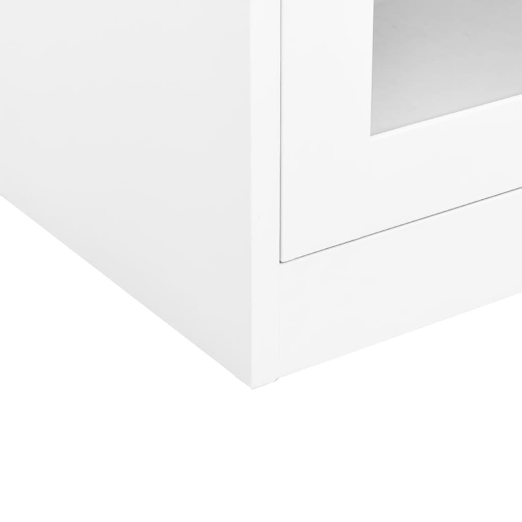 Dulap de birou, alb, 90x40x90 cm, oțel - Lando