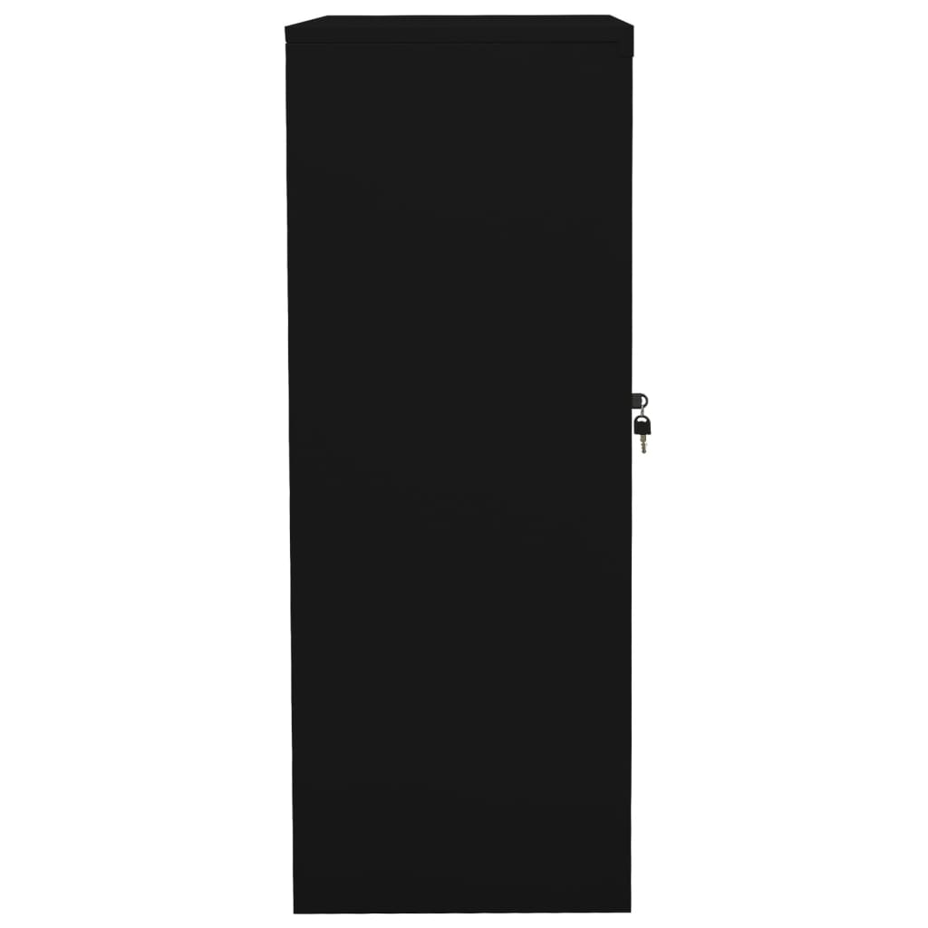 Dulap de birou, negru, 90x40x105 cm, oțel - Lando