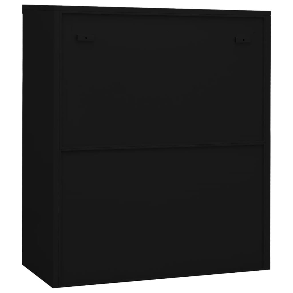 Dulap de birou, negru, 90x40x105 cm, oțel - Lando