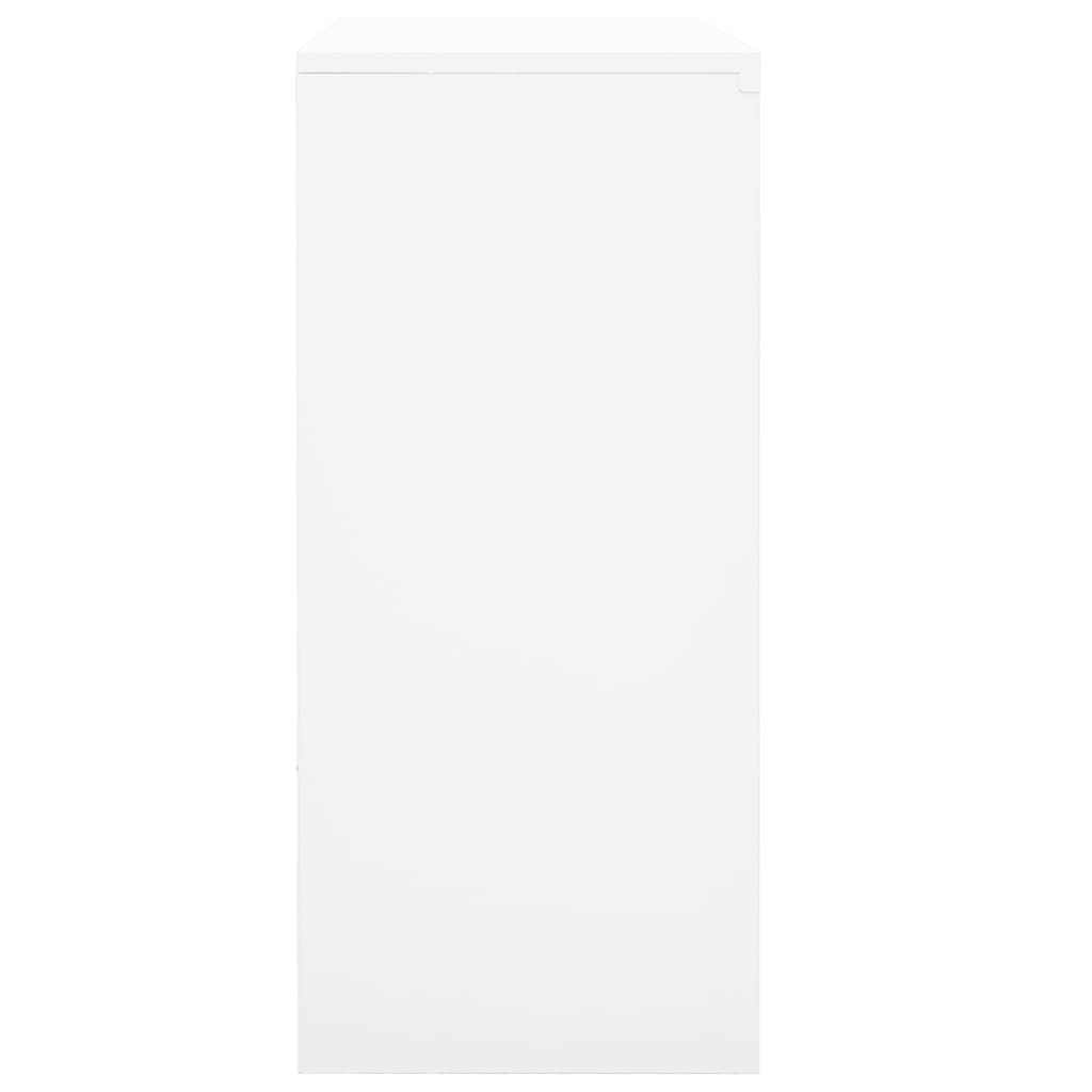 Dulap de birou cu ușă glisantă, alb, 90x40x90 cm, oțel - Lando