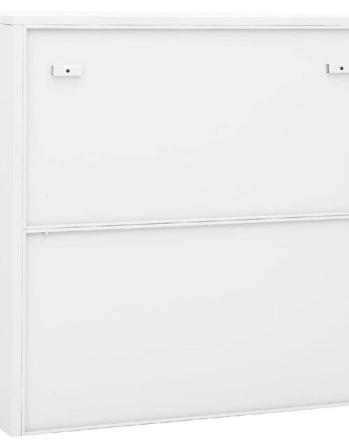 Încărcați imaginea în vizualizatorul Galerie, Dulap de birou cu ușă glisantă, alb, 90x40x90 cm, oțel - Lando
