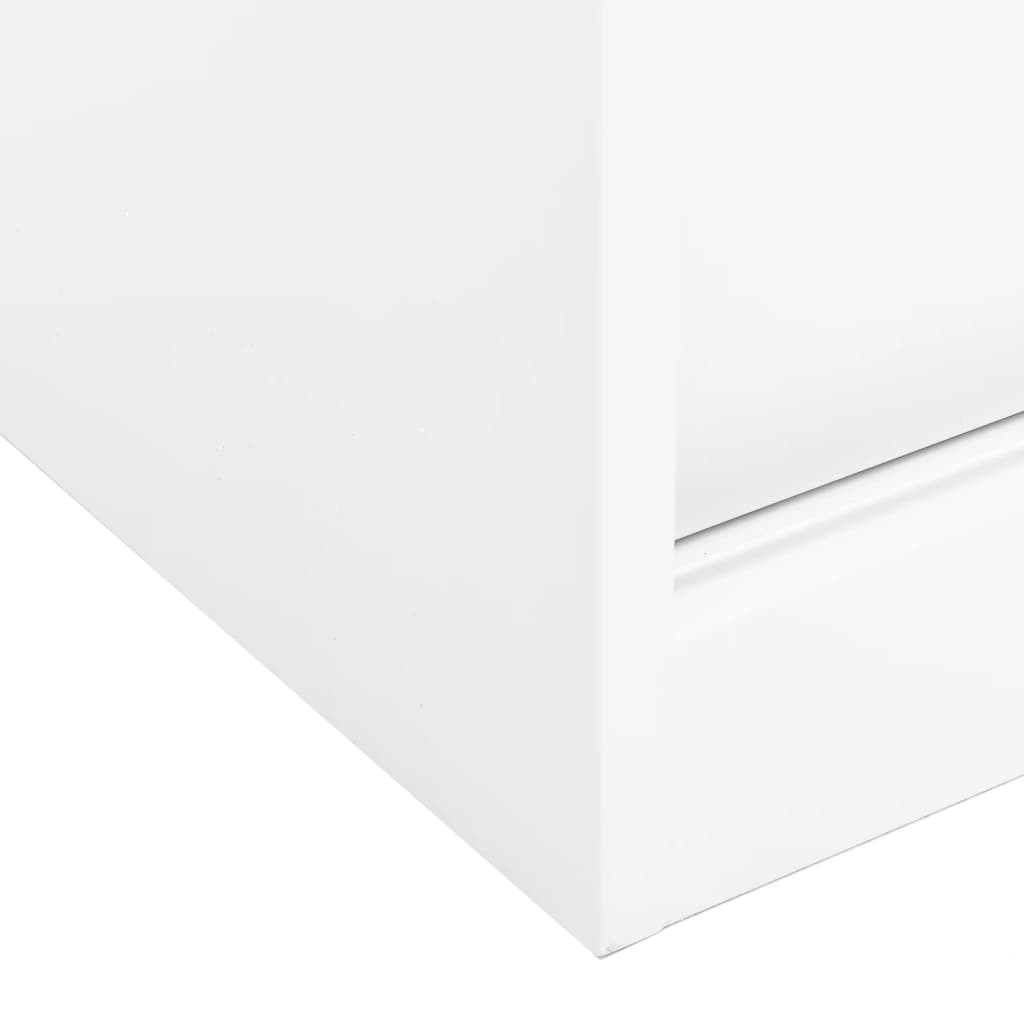 Dulap de birou cu ușă glisantă, alb, 90x40x90 cm, oțel - Lando