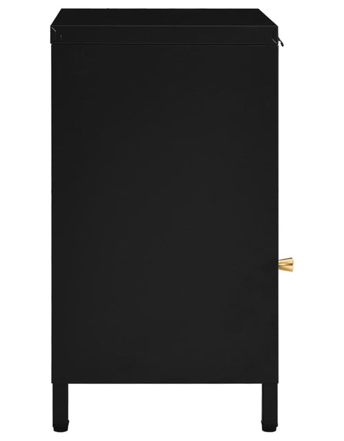 Загрузите изображение в средство просмотра галереи, Noptieră, negru, 40x30x54,5 cm, oțel și sticlă - Lando
