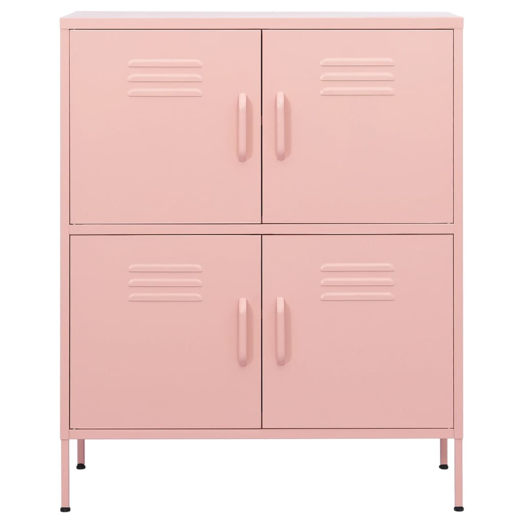Dulap de depozitare, roz, 80x35x101,5 cm, oțel - Lando