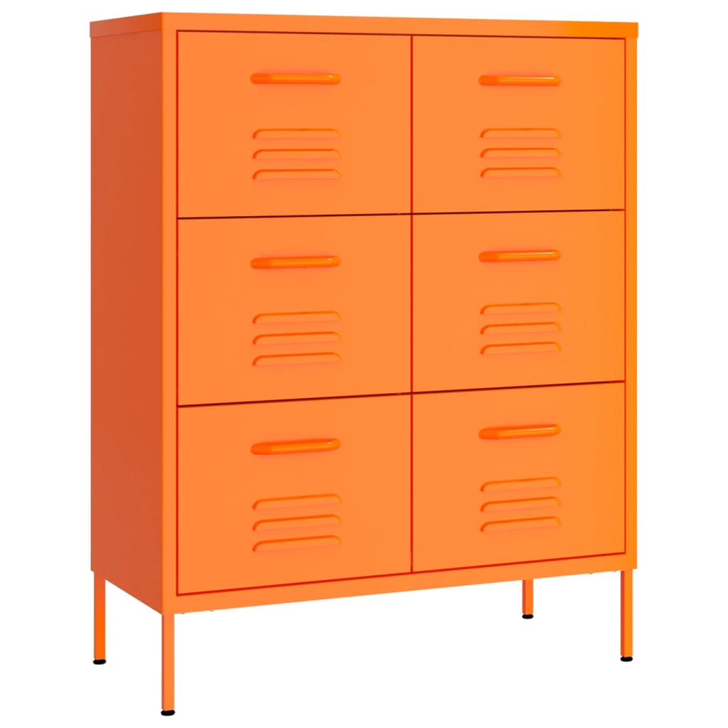 Dulap cu sertare, portocaliu, 80x35x101,5 cm, oțel - Lando