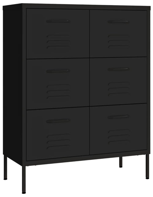 Încărcați imaginea în vizualizatorul Galerie, Dulap cu sertare, negru, 80x35x101,5 cm, oțel - Lando
