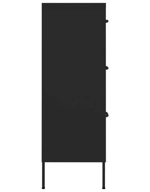 Încărcați imaginea în vizualizatorul Galerie, Dulap cu sertare, negru, 80x35x101,5 cm, oțel - Lando
