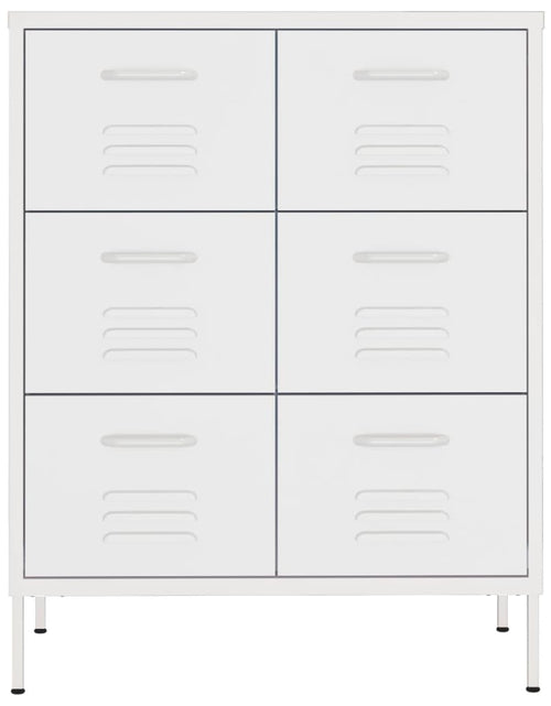 Încărcați imaginea în vizualizatorul Galerie, Dulap cu sertare, alb, 80x35x101,5 cm, oțel - Lando
