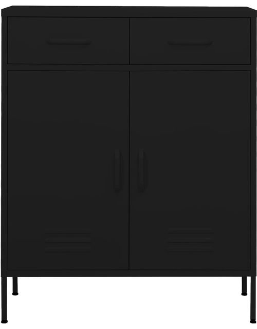 Încărcați imaginea în vizualizatorul Galerie, Dulap de depozitare, negru, 80x35x101,5 cm, oțel - Lando
