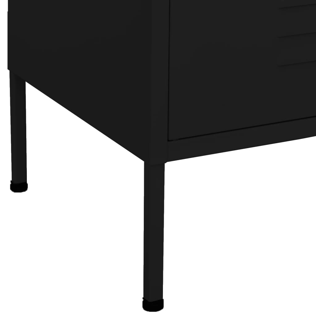 Dulap de depozitare, negru, 80x35x101,5 cm, oțel - Lando