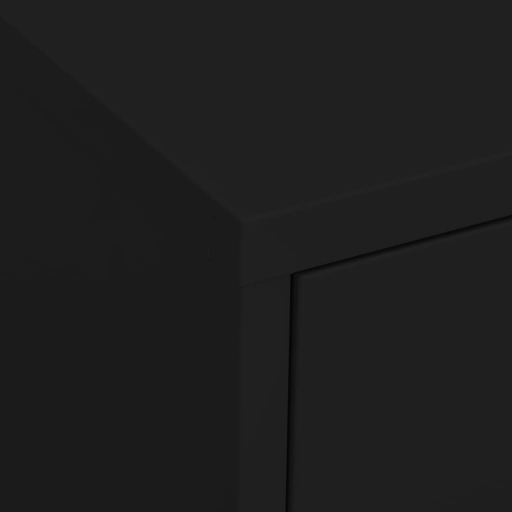 Dulap de depozitare, negru, 80x35x101,5 cm, oțel - Lando