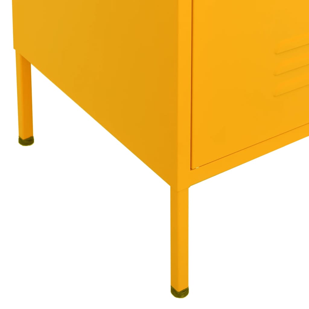 Dulap de depozitare, galben muștar, 80x35x101,5 cm, oțel - Lando