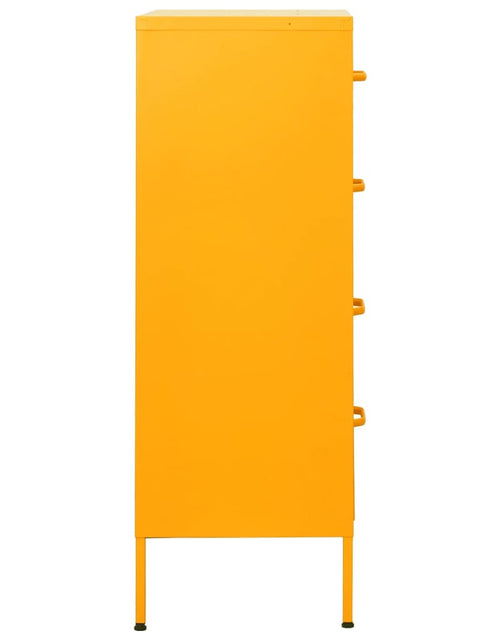 Загрузите изображение в средство просмотра галереи, Comodă cu sertare, galben muștar, 80x35x101,5 cm oțel - Lando
