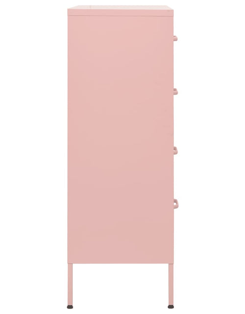 Încărcați imaginea în vizualizatorul Galerie, Comodă cu sertare, roz, 80x35x101,5 cm, oțel - Lando

