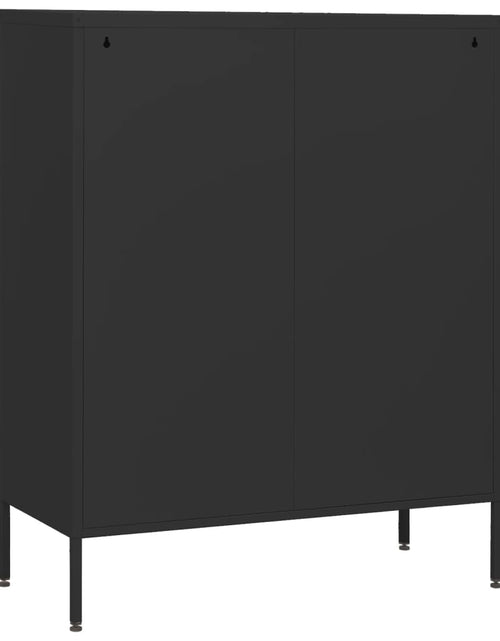 Încărcați imaginea în vizualizatorul Galerie, Comodă cu sertare, negru, 80x35x101,5 cm, oțel - Lando
