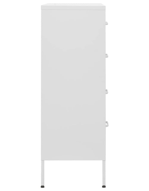 Загрузите изображение в средство просмотра галереи, Comodă cu sertare, alb, 80x35x101,5 cm, oțel - Lando
