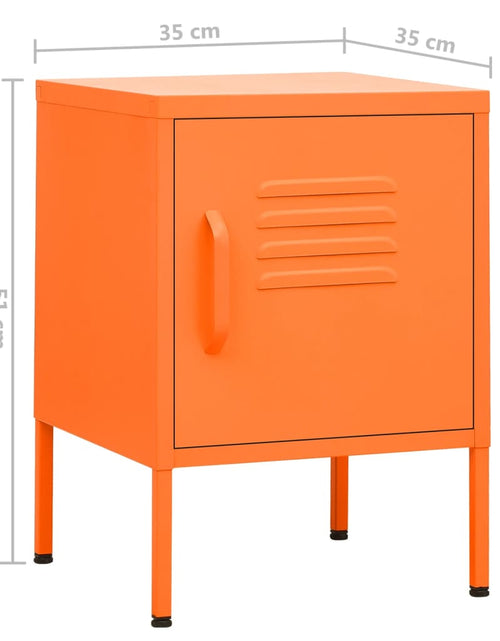 Загрузите изображение в средство просмотра галереи, Noptieră, portocaliu, 35x35x51 cm oțel - Lando
