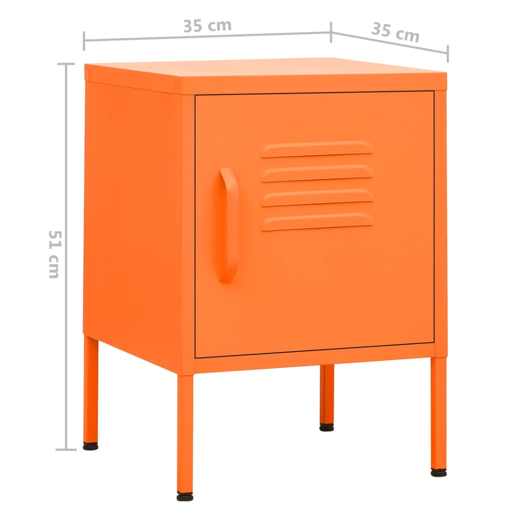 Noptieră, portocaliu, 35x35x51 cm oțel - Lando