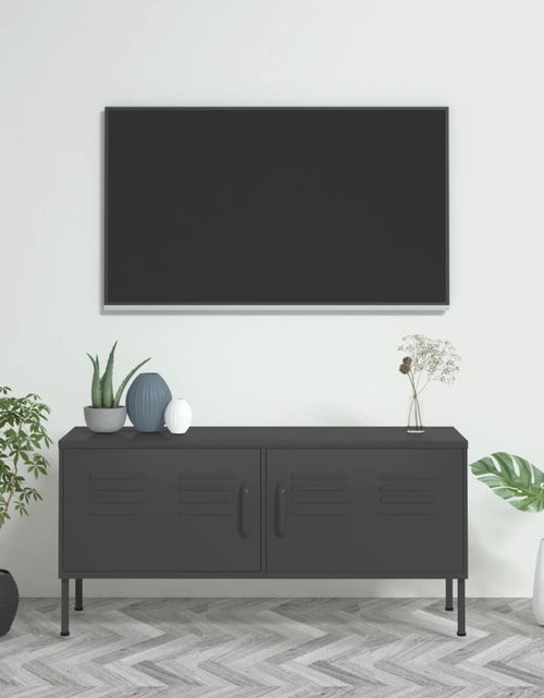 Загрузите изображение в средство просмотра галереи, Comodă TV, antracit, 105x35x50 cm, oțel - Lando
