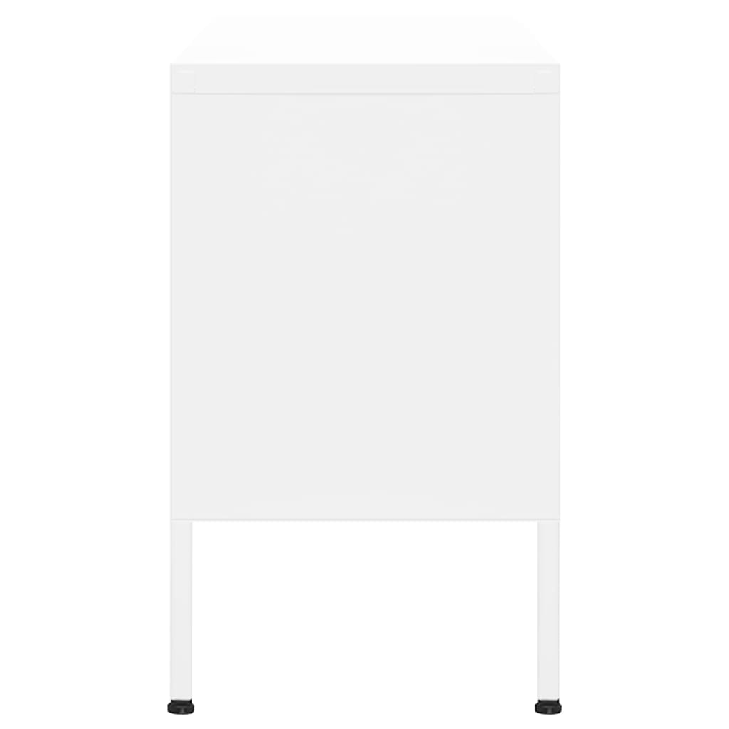 Comodă TV, alb, 105x35x50 cm, oțel Lando - Lando