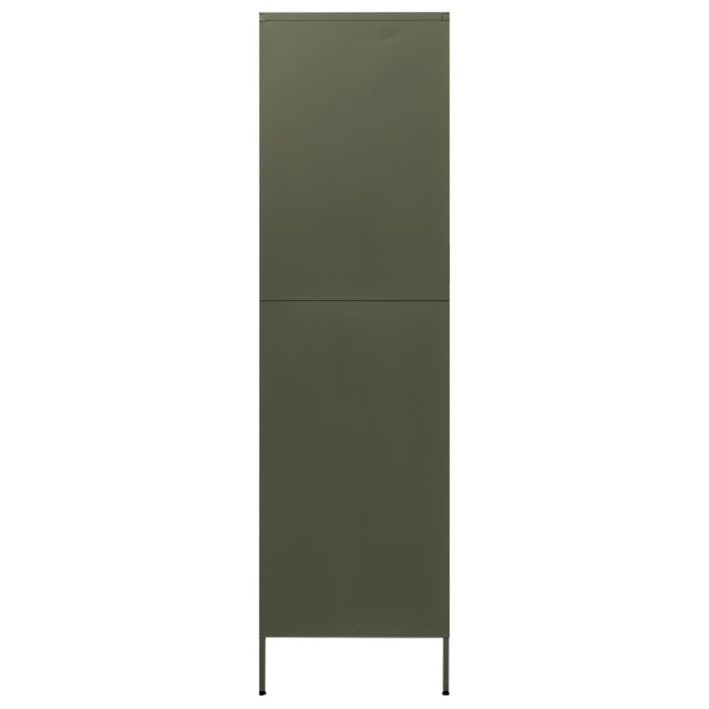 Șifonier, verde măslniu, 90x50x180 cm oțel - Lando