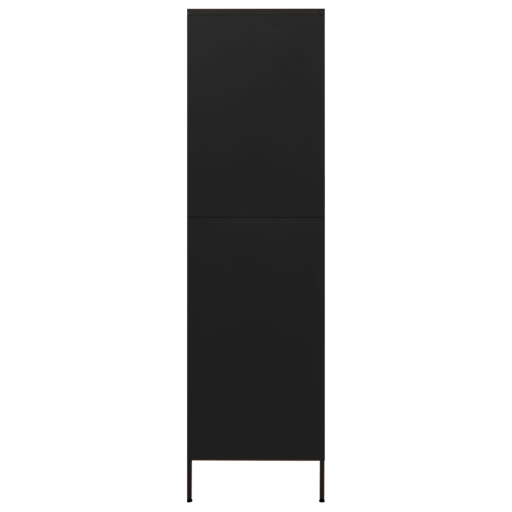 Șifonier, negru, 90x50x180 cm oțel - Lando