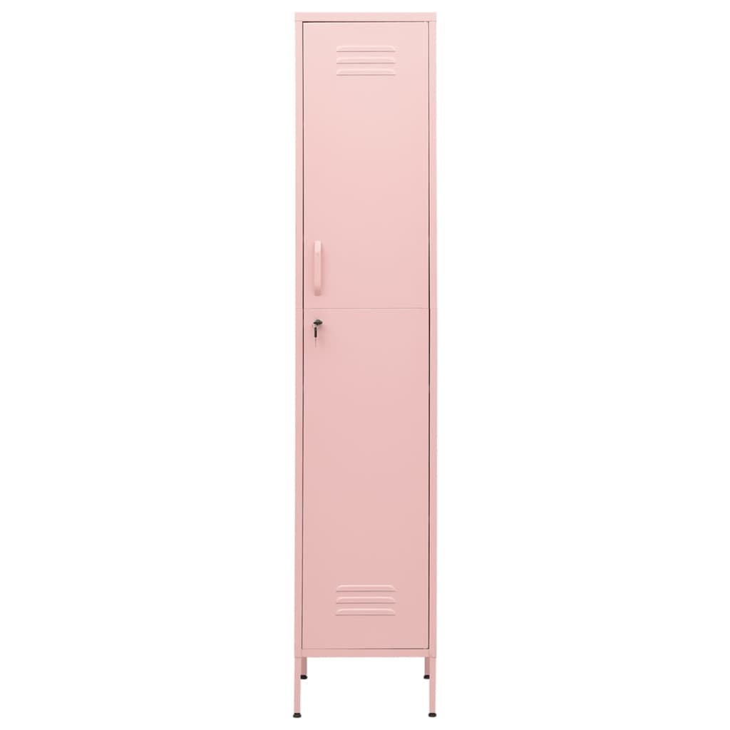 Dulap de vestiar, roz, 35x46x180 cm, oțel - Lando