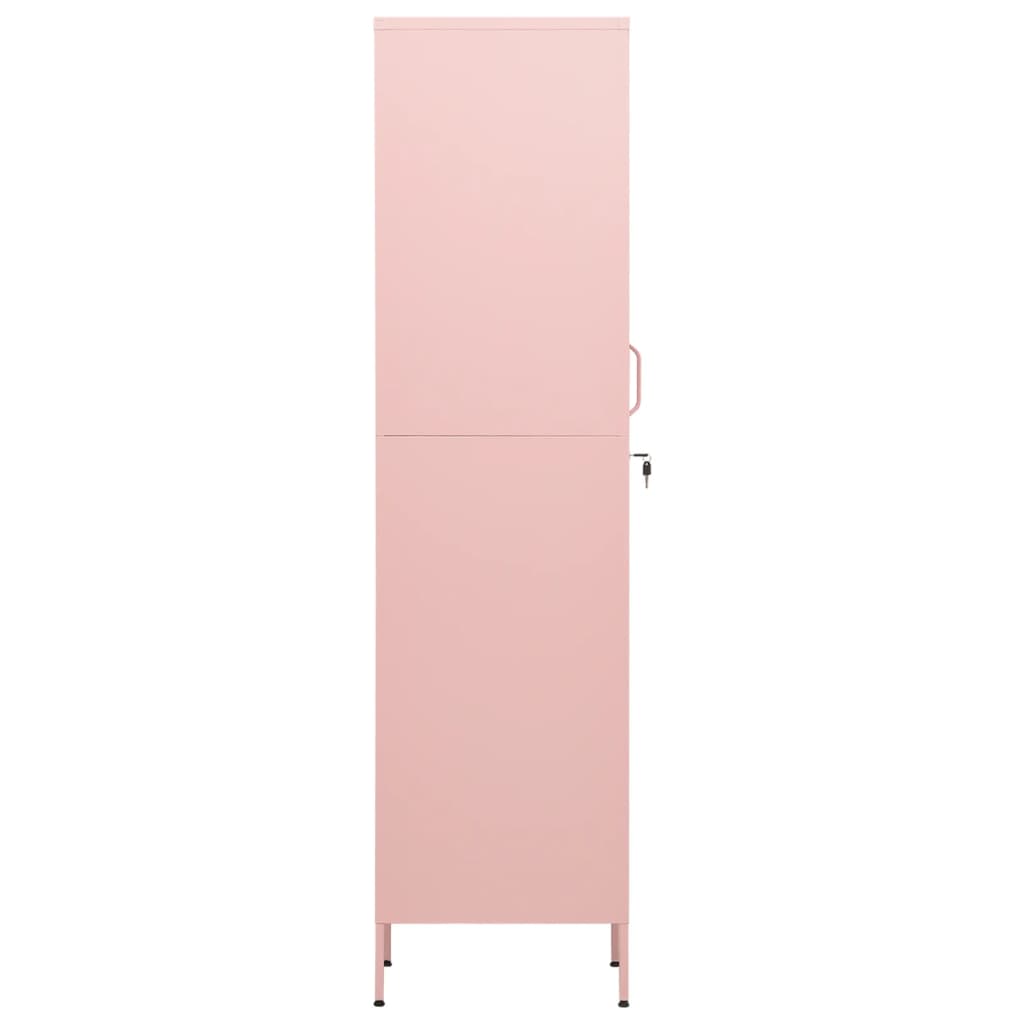 Dulap de vestiar, roz, 35x46x180 cm, oțel - Lando