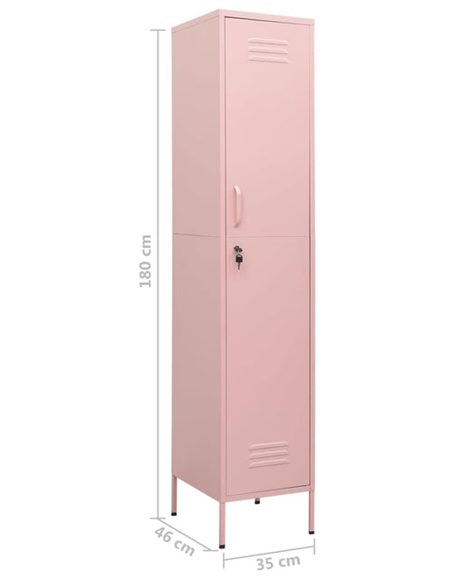 Încărcați imaginea în vizualizatorul Galerie, Dulap de vestiar, roz, 35x46x180 cm, oțel - Lando
