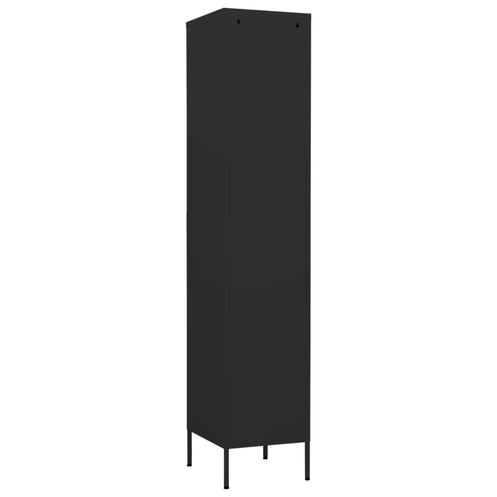 Dulap vestiar, negru, 35x46x180 cm, oțel - Lando