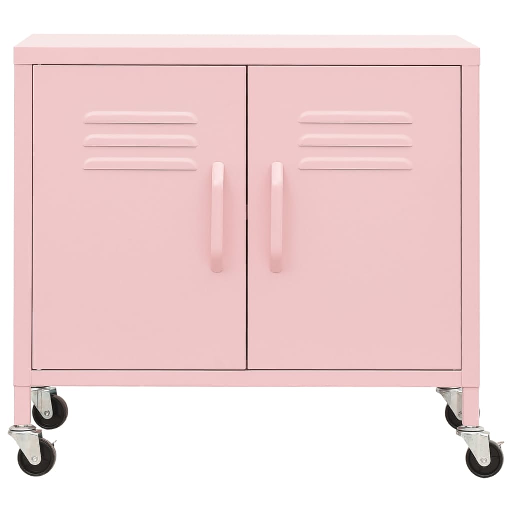 Dulap de depozitare, roz, 60x35x56 cm, oțel - Lando