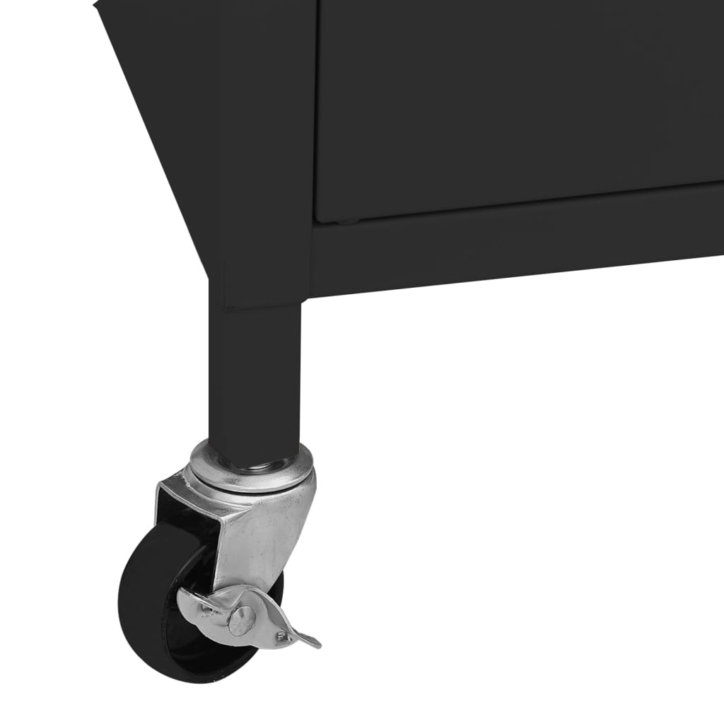 Dulap de depozitare, negru, 60x35x56 cm, oțel - Lando