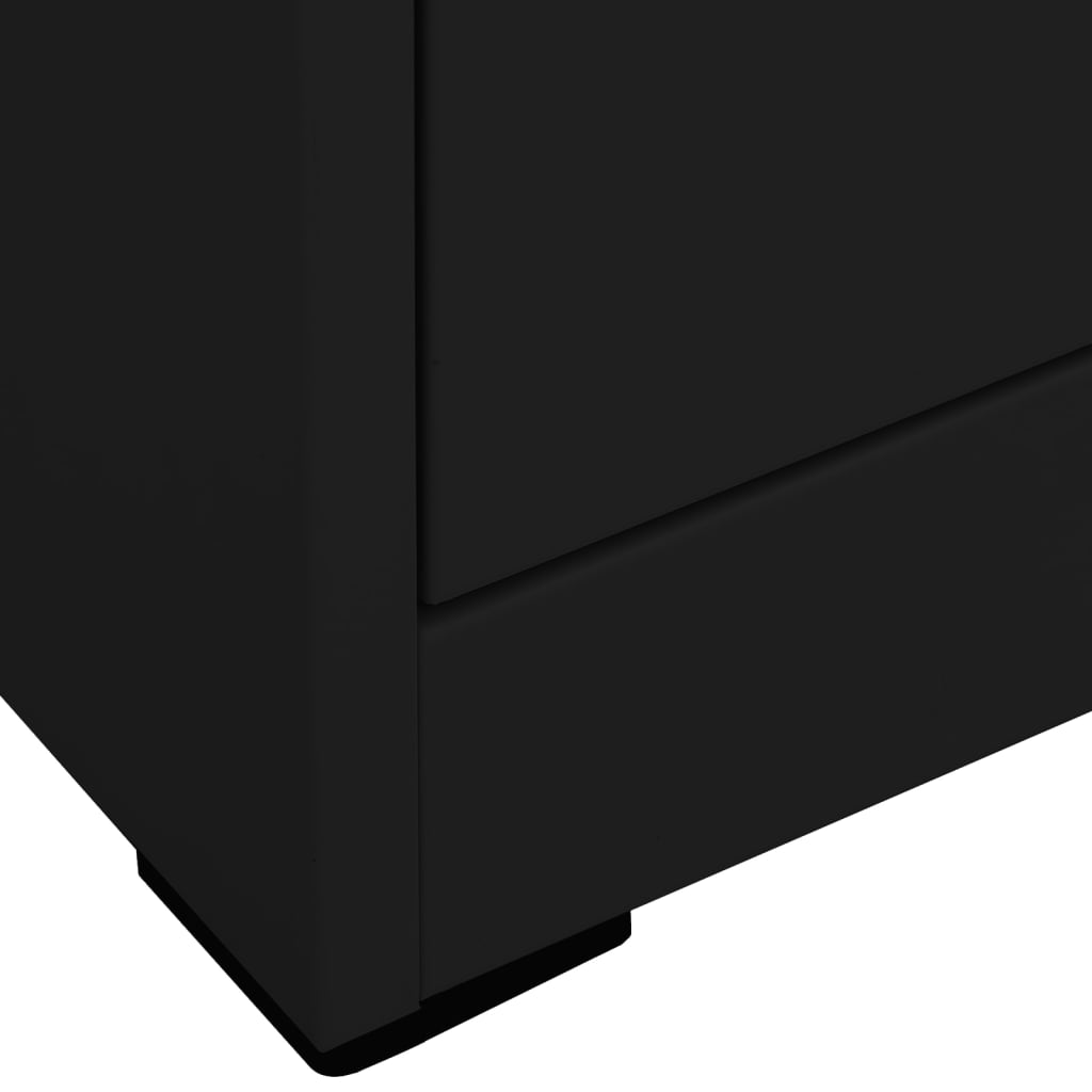 Fișet, negru, 90x46x134 cm, oțel - Lando