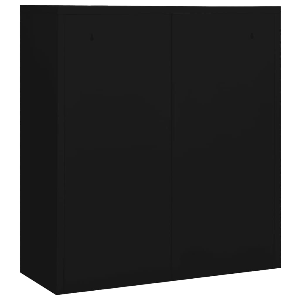 Dulap de birou, negru, 90x40x102 cm, oțel - Lando