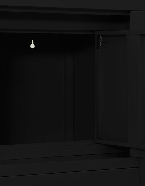 Încărcați imaginea în vizualizatorul Galerie, Dulap de birou, negru, 90x40x102 cm, oțel - Lando

