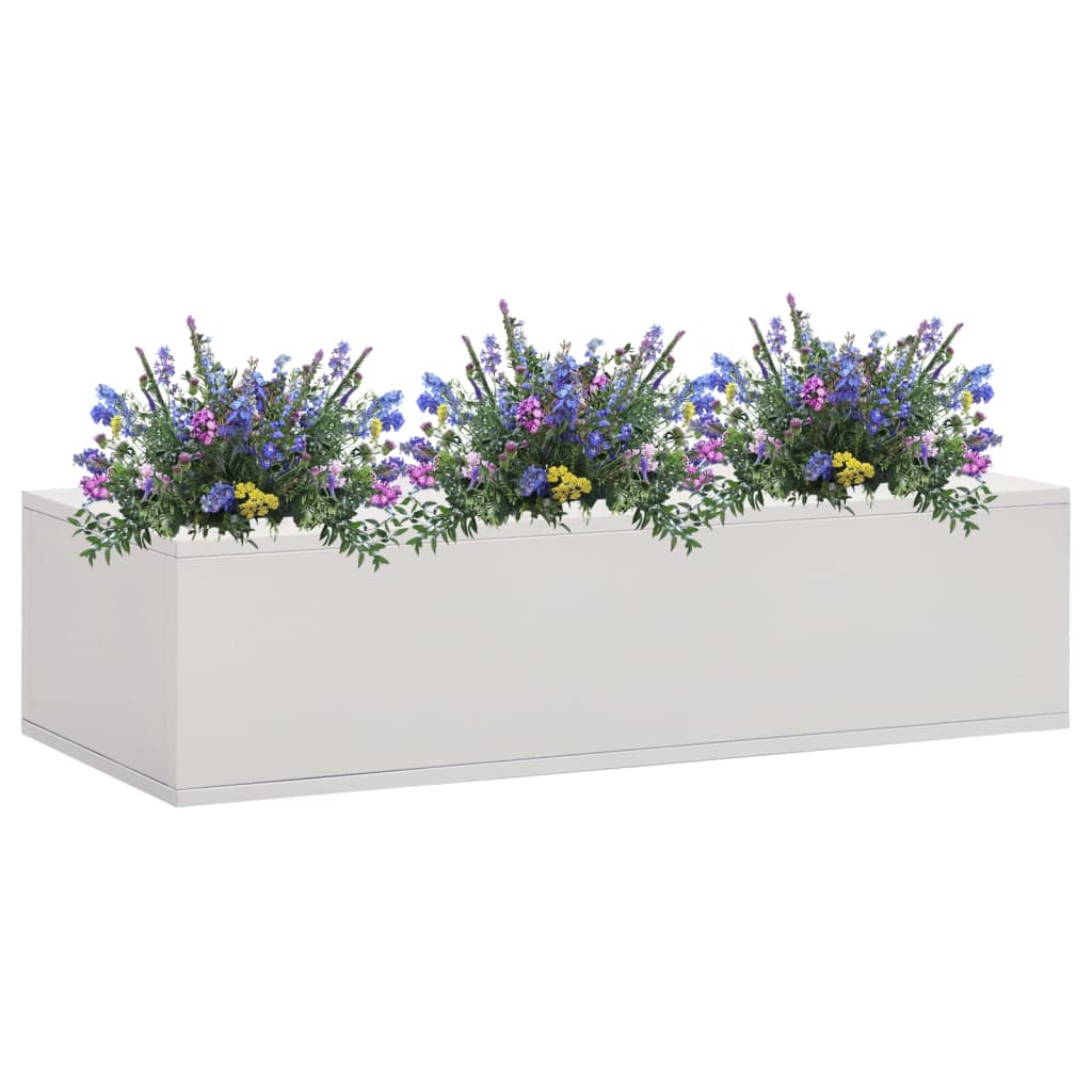 Cutie pentru flori de birou, gri deschis, 90x40x23 cm, oțel Lando - Lando