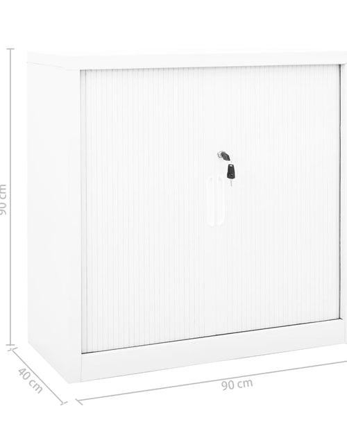 Загрузите изображение в средство просмотра галереи, Dulap cu ușă glisantă, alb, 90x40x90 cm, oțel - Lando
