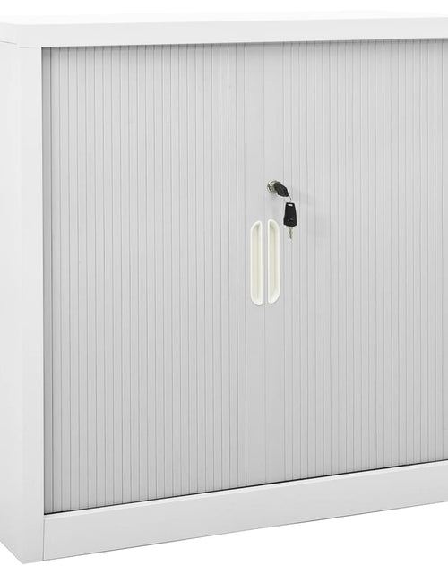 Încărcați imaginea în vizualizatorul Galerie, Dulap cu ușă glisantă, gri, 90x40x90 cm, oțel - Lando
