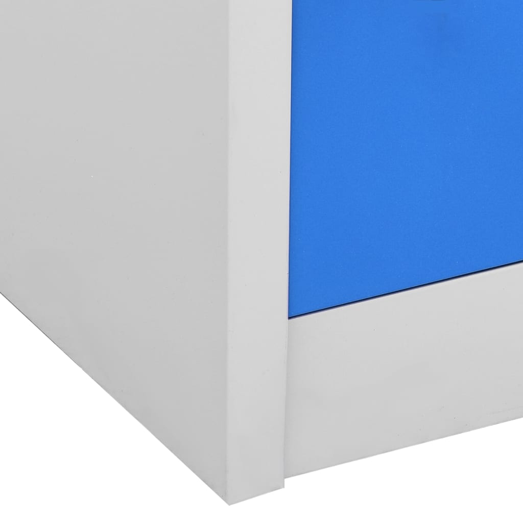 Dulap vestiar, gri deschis și albastru, 90x45x92,5 cm, oțel - Lando