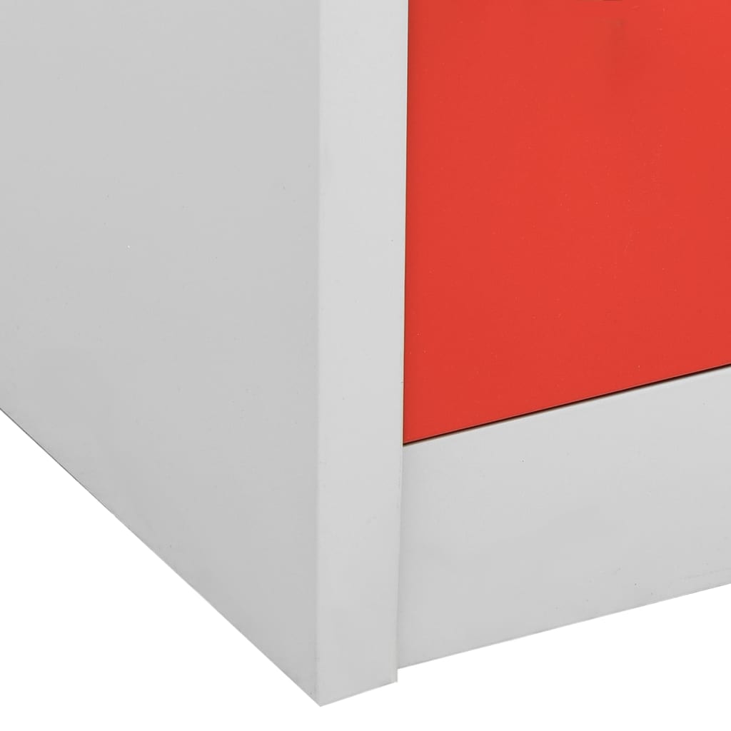 Dulap vestiar, gri deschis și roșu, 90x45x92,5 cm, oțel - Lando