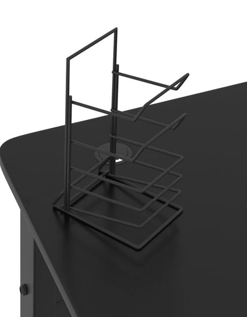 Загрузите изображение в средство просмотра галереи, Birou de gaming cu picioare în formă de K, negru, 90x60x75 cm - Lando
