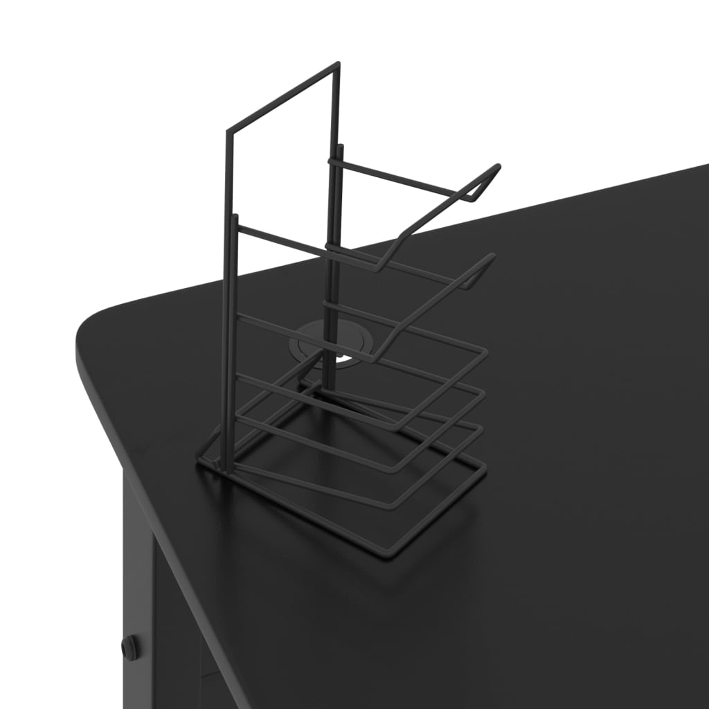 Birou de gaming cu picioare în formă de K, negru, 90x60x75 cm - Lando
